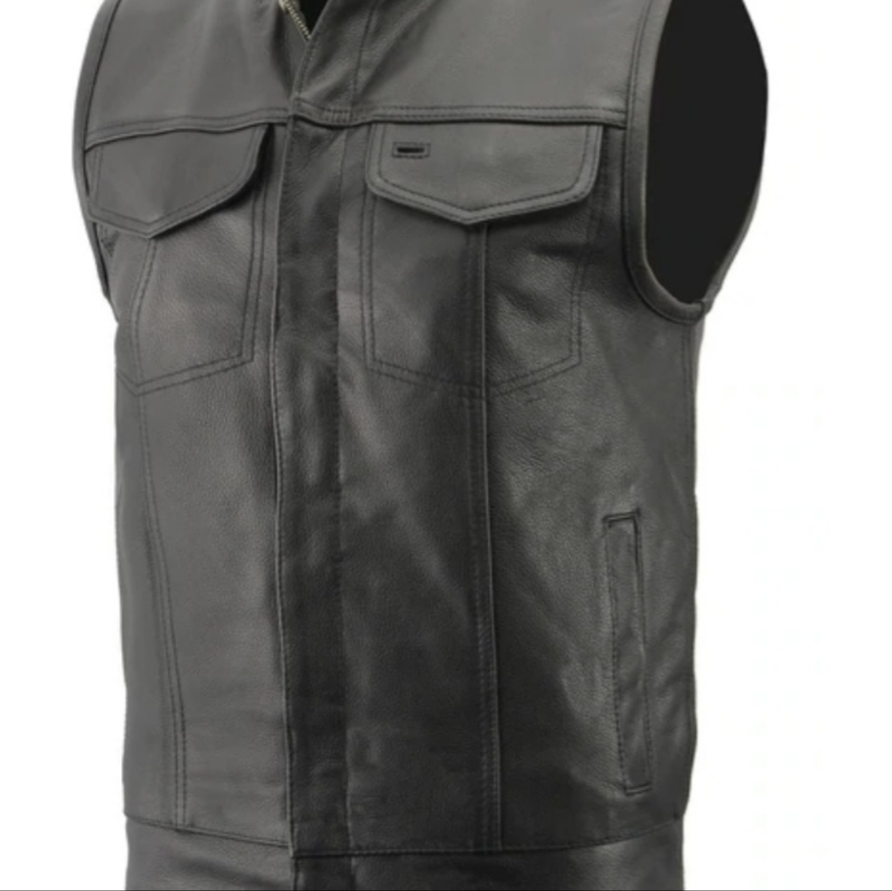 LEATHER BIKER VEST